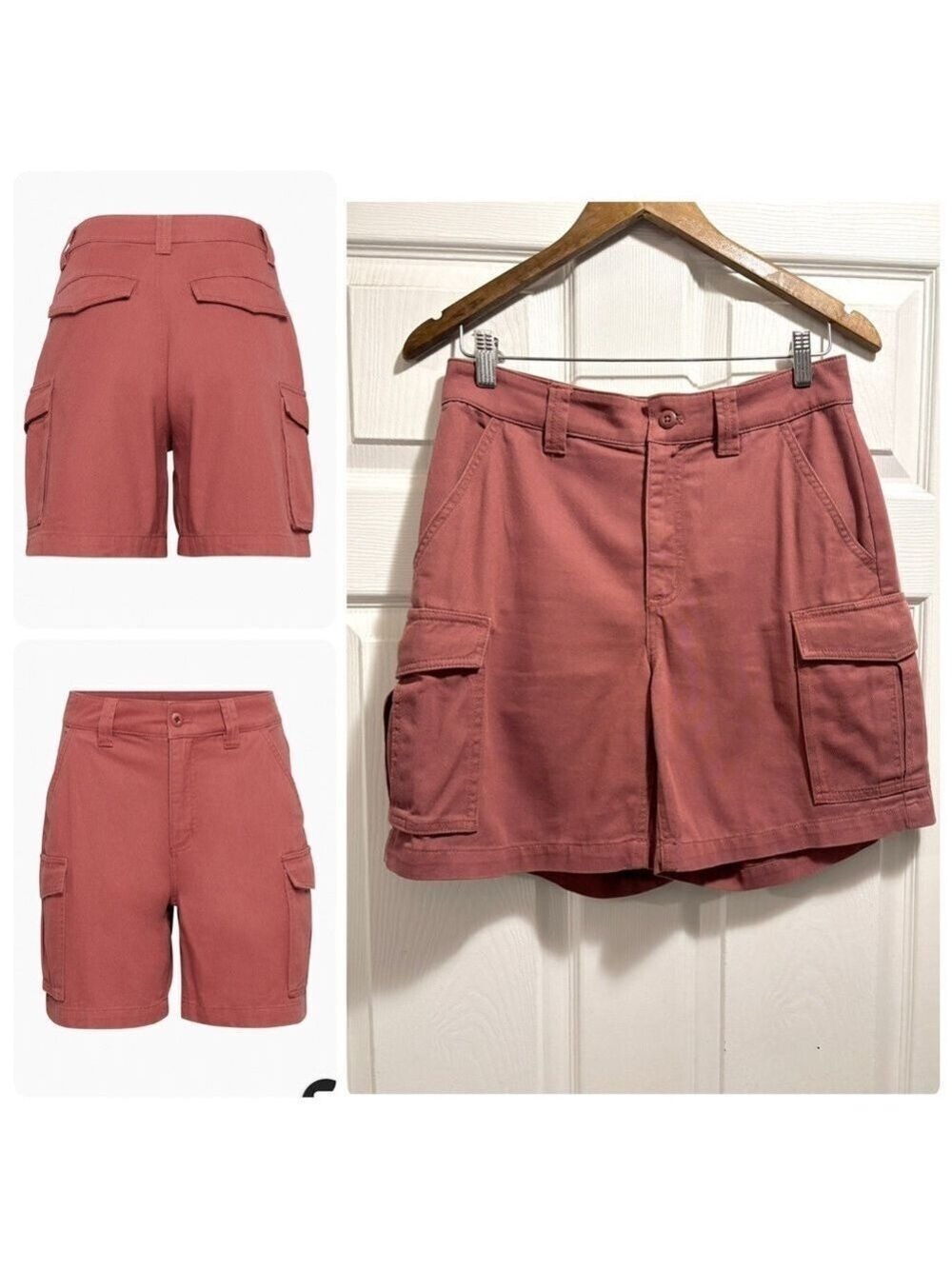 Aritzia TNA Lenox Cargo Shorts in Red Argil Workwear Inspired Size 6
